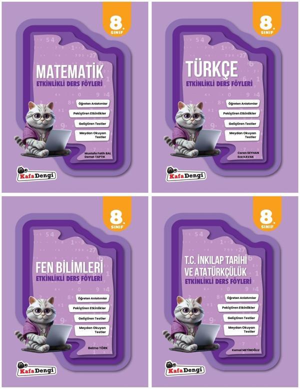 Kafadengi 2025 8. Sınıf Matematik + Türkçe + Fen Bilimleri + İnkılap Tarihi Etkinlikli Ders Föyleri Seti 4 Kitap - Kafa Dengi - Image 1