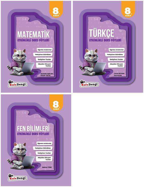Kafadengi 2025 8. Sınıf Matematik + Türkçe + Fen Bilimleri Etkinlikli Ders Föyleri Seti 3 Kitap - Kafa Dengi - Image 1