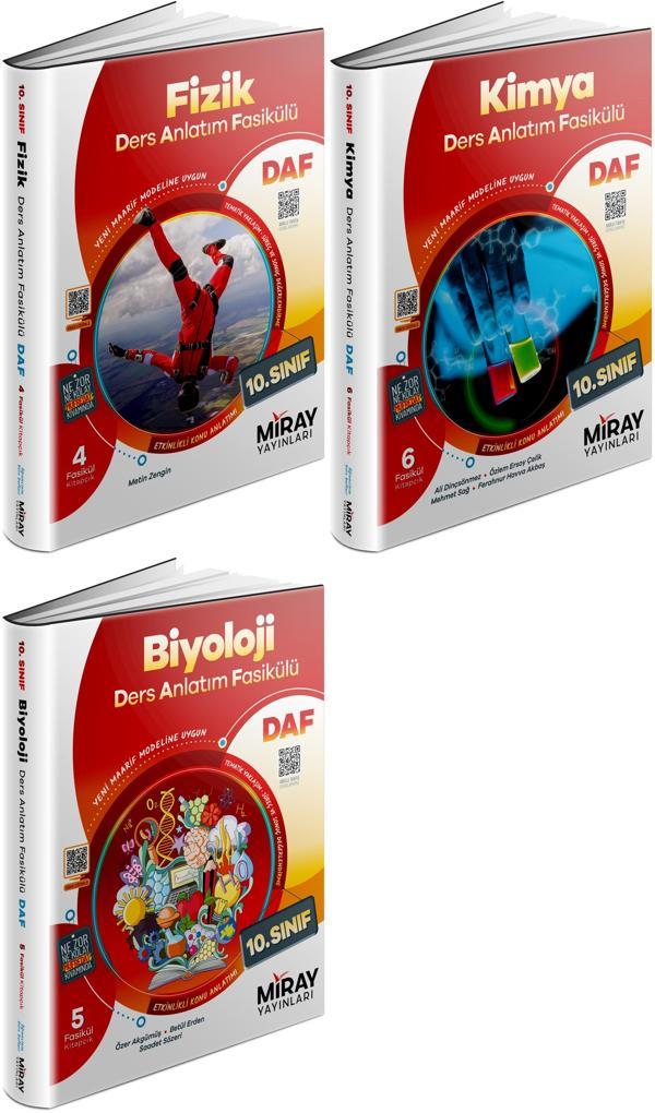 Miray 2026 10. Sınıf Fizik + Kimya + Biyoloji Ders Anlatım Fasikülleri Seti 3 Kitap - Miray Yayınları - Image 1