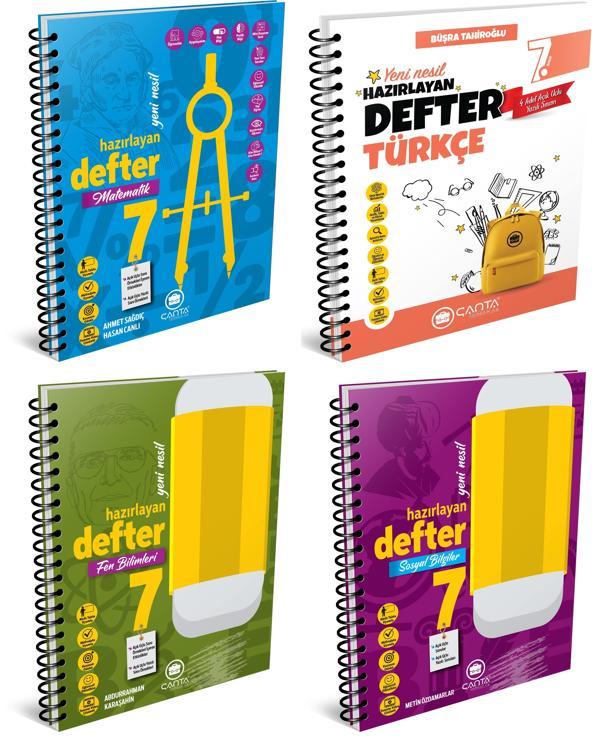 Çanta 2025 7. Sınıf Matematik + Türkçe + Fen + Sosyal Hazırlayan Defter Seti 4 Kitap - Çanta Yayınları - Image 1