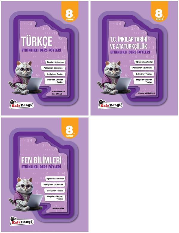 Kafadengi 2025 8. Sınıf Türkçe + İnkılap Tarihi + Fen Bilimleri Etkinlikli Ders Föyleri Seti 3 Kitap - Kafa Dengi - Image 1