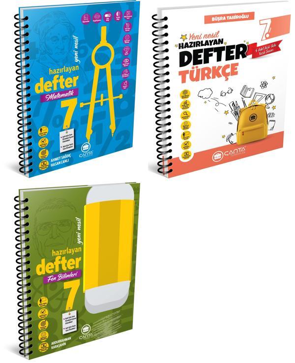 Çanta 2025 7. Sınıf Matematik + Türkçe + Fen Hazırlayan Defter Seti 3 Kitap - Çanta Yayınları - Image 1