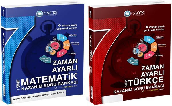 Çanta 2025 7. Sınıf Matematik + Türkçe Zaman Ayarlı Kazanım Soru Bankası Seti 2 Kitap - Çanta Yayınları - Image 1