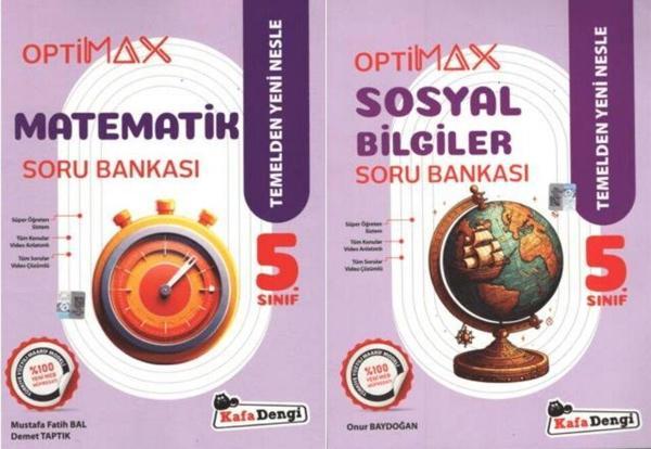 Kafadengi 2026 5. Sınıf Matematik + Sosyal Bilgiler Optimax Soru Bankası Setiseti 2 Kitap - Kafa Dengi - Image 1