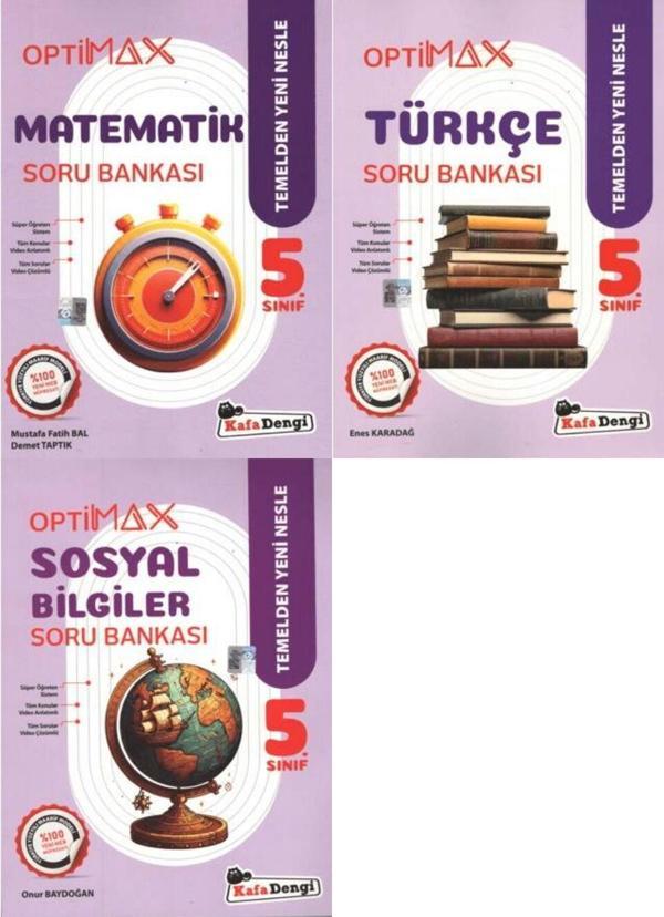 Kafadengi 2026 5. Sınıf Matematik + Türkçe + Sosyal Optimax Soru Bankası Setiseti 3 Kitap - Kafa Dengi - Image 1