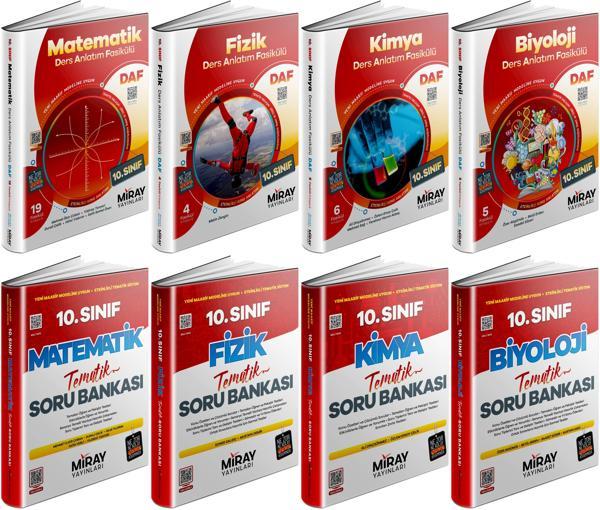 Miray 2026 10. Sınıf Matematik + Fizik + Kimya + Biyoloji Ders Anlatım Fasikülleri + Tematik Soru 8 Kitap - Miray Yayınları - Image 1