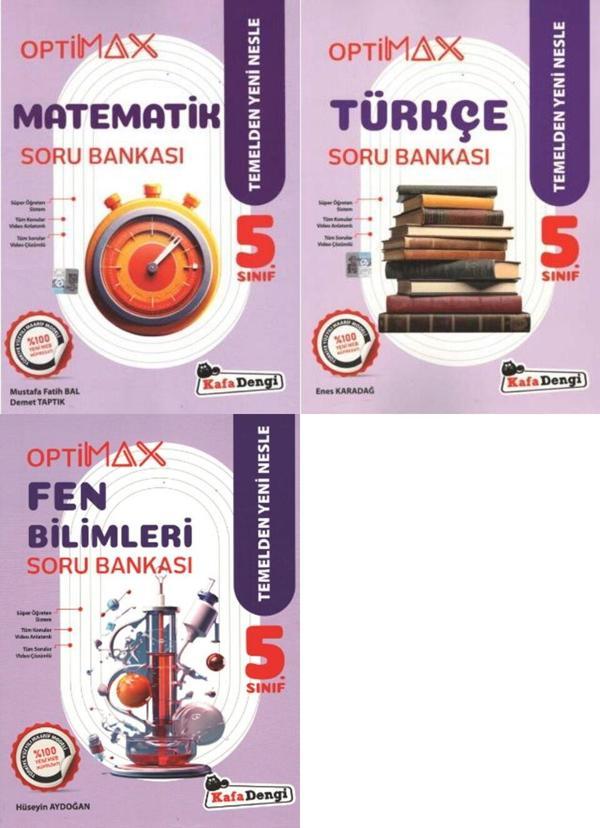 Kafadengi 2026 5. Sınıf Matematik Türkçe Fen Optimax Soru Bankası Seti 3 Kitap - Kafa Dengi - Image 1