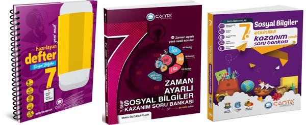 Çanta 2025 7. Sınıf Sosyal Bilgiler Etkinlikli Kazanım + Zaman Ayarlı Soru + Defter Seti 3 Kitap - Çanta Yayınları - Image 1