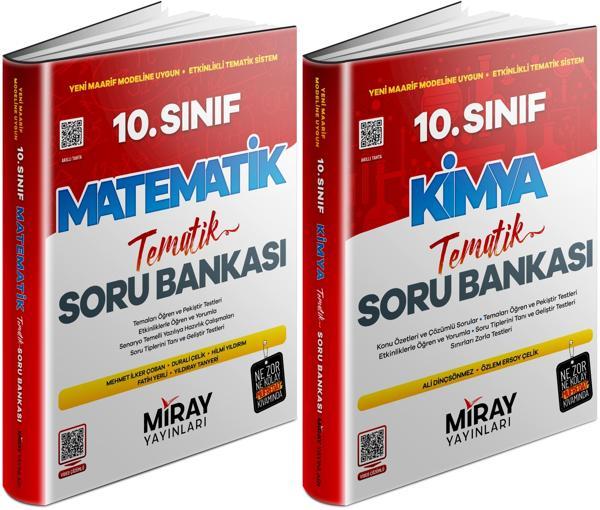 Miray 2026 10. Sınıf Matematik + Kimya Tematik Soru Bankası Seti 2 Kitap - Miray Yayınları - Image 1