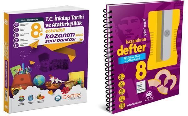 Çanta 2025 8. Sınıf İnkılap Tarihi Etkinlikli Kazanım Soru Bankası + Defter Seti 2 Kitap - Çanta Yayınları - Image 1