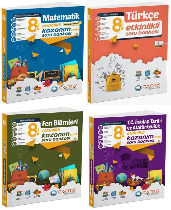 Çanta 2025 8. Sınıf Lgs Matematik + Türkçe + Fen + İnkılap Etkinlikli Kazanım Soru Seti 4 Kitap - Çanta Yayınları - Image 1