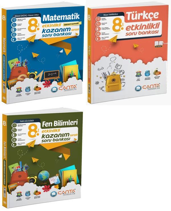 Çanta 2025 8. Sınıf Lgs Matematik + Türkçe + Fen Etkinlikli Kazanım Soru Seti 3 Kitap - Çanta Yayınları - Image 1