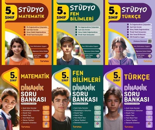 Tudem 2025 5. Sınıf Matematik + Fen + Türkçe Stüdyo + Dinamik Soru Bankası Seti 6 Kitap Yeni Müfredat - Tudem Yayınları - Ders Kitapları - Image 1