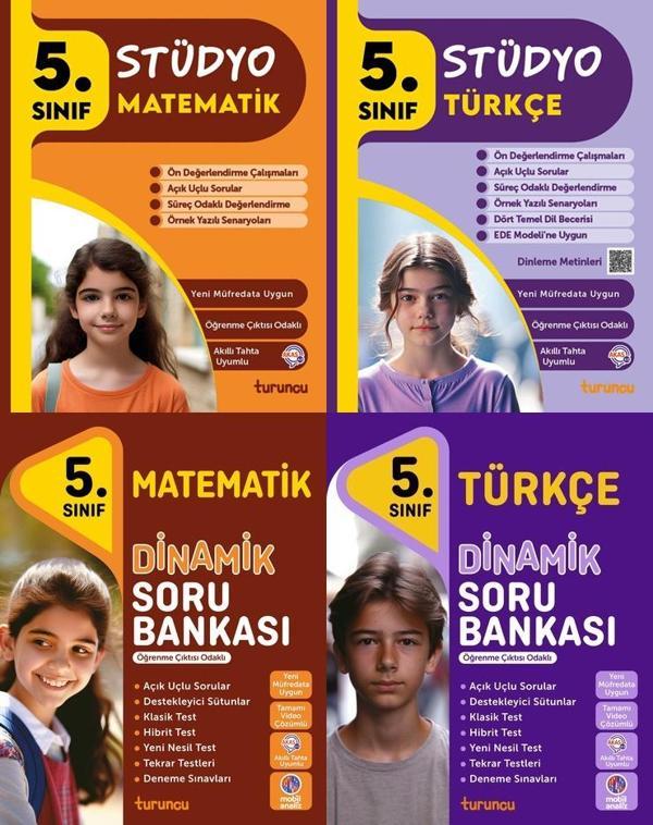 Tudem 2025 5. Sınıf Matematik + Türkçe Stüdyo + Dinamik Soru Bankası Seti 4 Kitap Yeni Müfredat - Tudem Yayınları - Ders Kitapları - Image 1