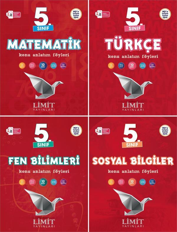 Limit 2025 5. Sınıf Matematik + Türkçe + Fen + Sosyal Konu Anlatım Seti 4 Kitap Güncel Müfredat - Limit Yayınları - Image 1