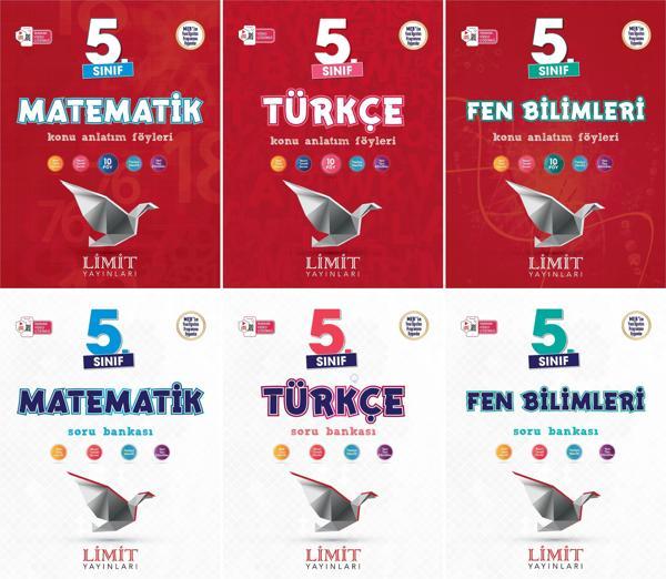 Limit 2025 5. Sınıf Matematik + Türkçe + Fen Konu Anlatım + Soru Seti 6 Kitap Güncel Müfredat - Limit Yayınları - Image 1