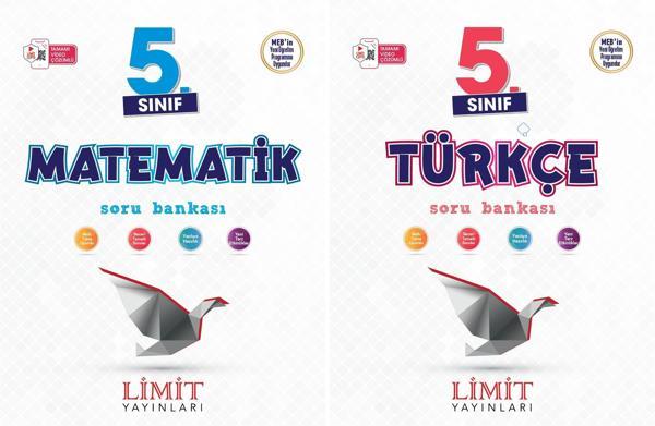 Limit 2025 5. Sınıf Matematik + Türkçe Soru Bankası Seti 2 Kitap Güncel Müfredat - Limit Yayınları - Image 1