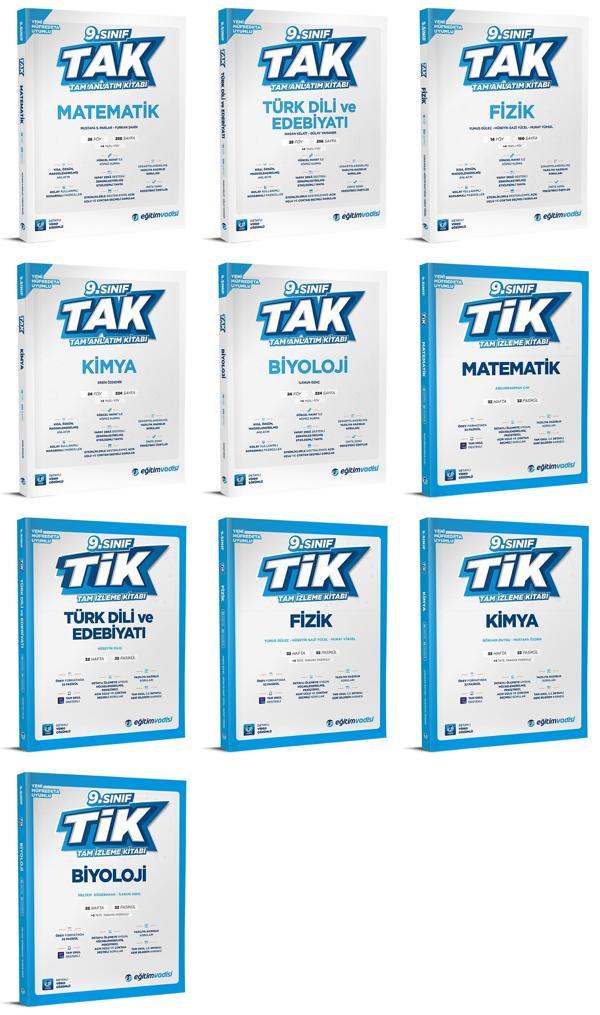 Eğitim Vadisi 2025 9. Sınıf Matematik + Edebiyat + Fizik + Kimya + Biyoloji Tak Tam Anlatım + Tik Tam İzleme Seti 10 Kit - Eğitim Vadisi - Image 1