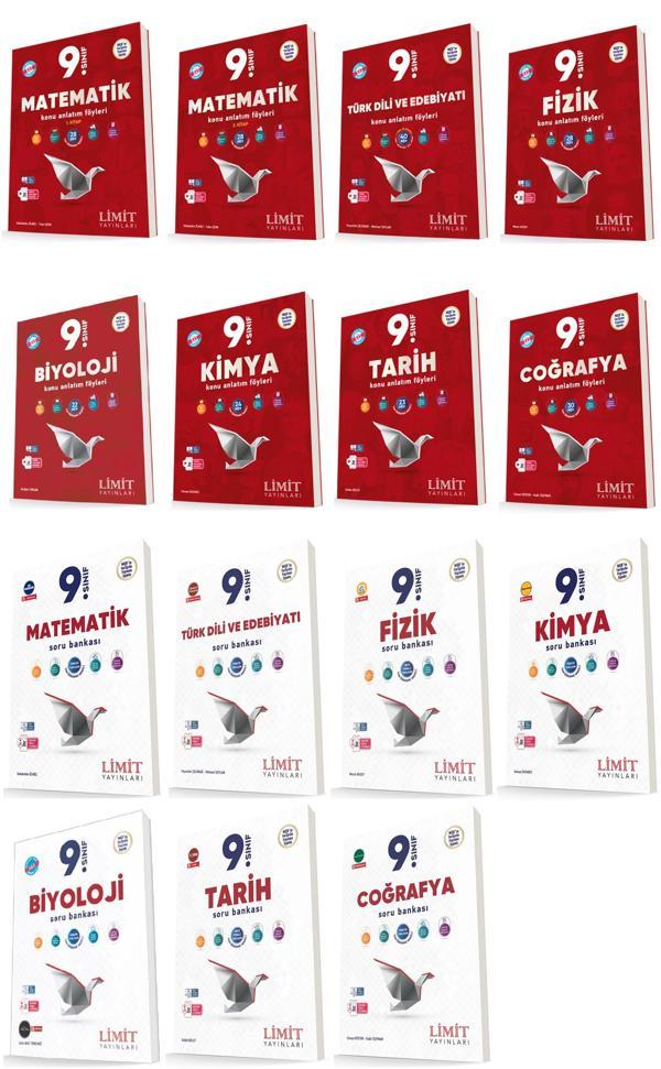 Limit 2025 9. Sınıf Kaf + Soru Bankası Seti 15 Kitap Kitap Güncel Müfredat - Limit Yayınları - Image 1