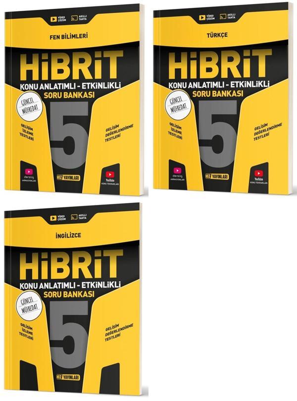 Hız 2025 5. Sınıf Fen Bilimleri + Türkçe + İngilizce Hibrit - Konu Seti 3 Kitap - Hız Yayınları - Image 1