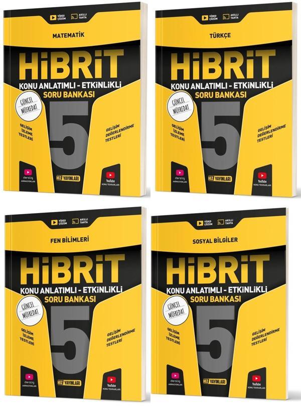 Hız 2025 5. Sınıf Matematik Türkçe Fen Sosyal Hibrit - Konu Seti 4 Kitap - Hız Yayınları - Image 1