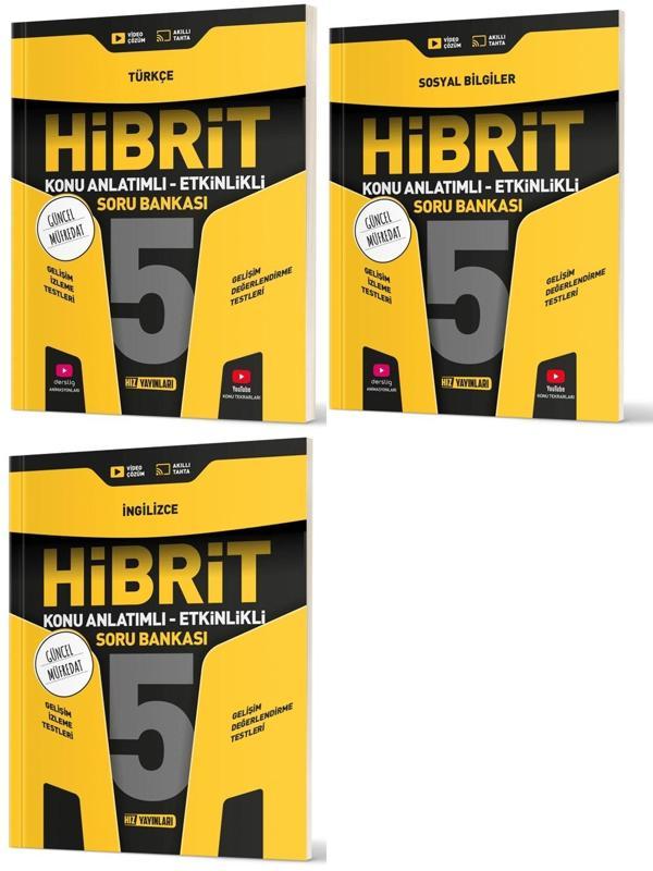 Hız 2025 5. Sınıf Türkçe + Sosyal + İngilizce Hibrit - Konu Seti 3 Kitap - Hız Yayınları - Image 1