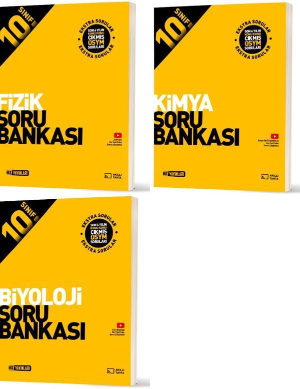 Hız 2026 10. Sınıf Fizik + Kimya + Biyoloji Soru Bankası Seti 3 Kitap - Hız Yayınları - Image 1
