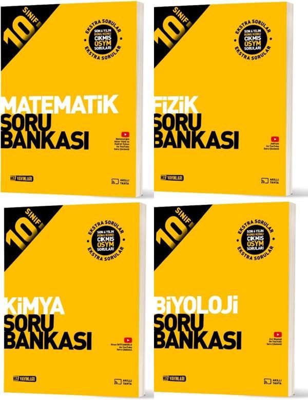Hız 2026 10. Sınıf Matematik + Fizik + Kimya + Biyoloji Soru Bankası Seti 4 Kitap - Hız Yayınları - Image 1