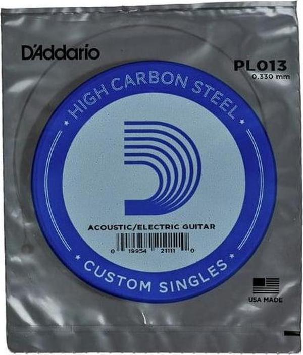 D'Addario PL013 Elektro ve Akustik Tek Tel Plain Steel 013 - Image 1