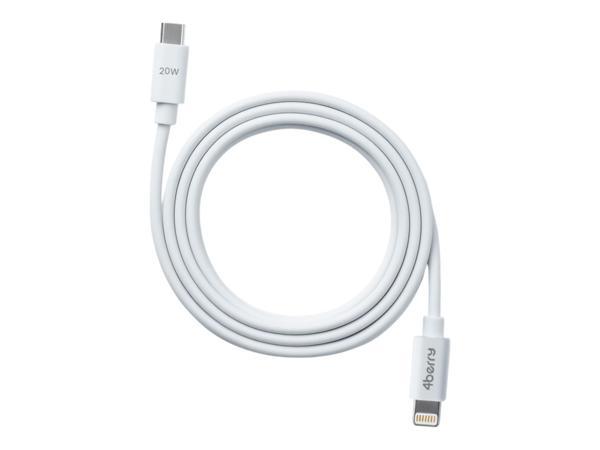 4Berry ECO-CLT Beyaz USB-C-Lightning Kablo – 1.2 m, 20 W Hızlı Şarj - Image 1