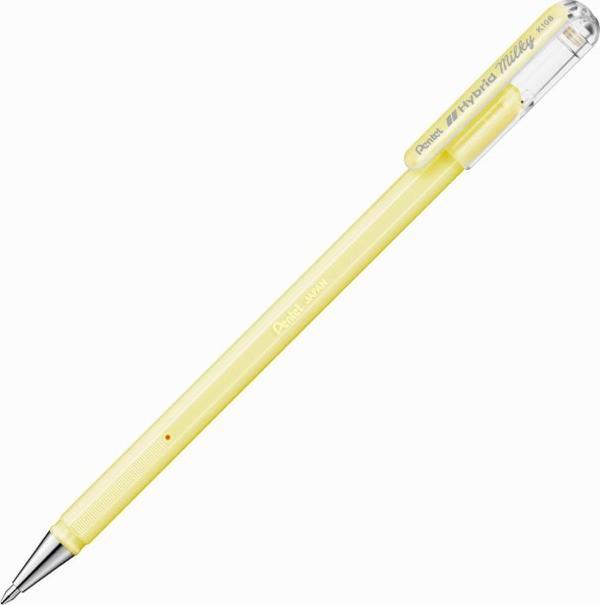 Pentel Hybrid Milky 0.8mm Jel Kalem - Pastel Sarı - Image 1