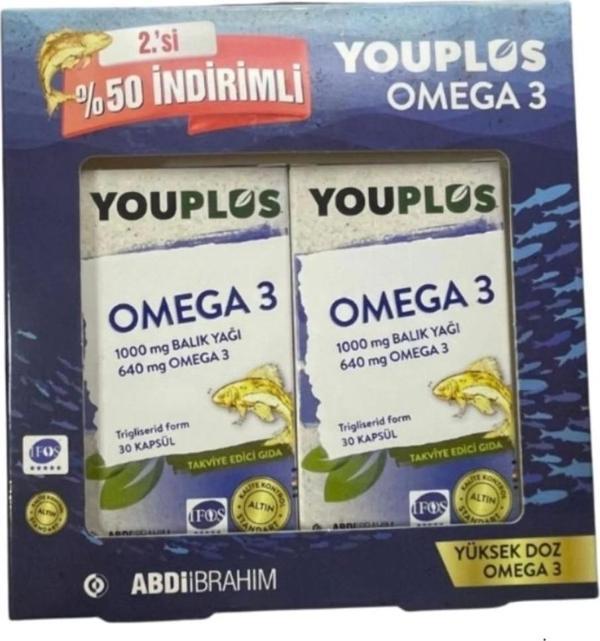 Youplus Omega 3 1000 Mg 30 Kapsül 2 Adet - Image 1