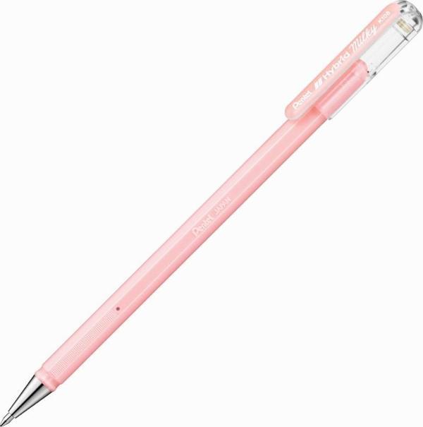Pentel Hybrid Milky 0.8mm Jel Kalem - Pastel Pembe - Image 1