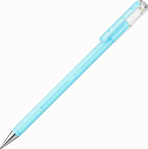 Pentel Hybrid Milky 0.8mm Jel Kalem - Pastel Mavi - Image 1