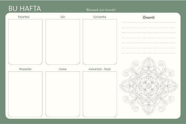 Haftalık Planlayıcı Mandala Boyama (24X16) - Image 1