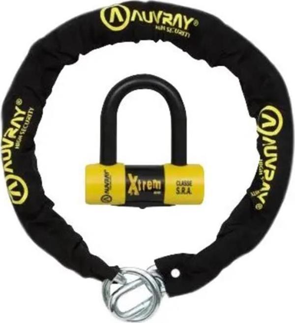 Auvray Motosiklet U Kilit Extreme Mini + Zincir 120cm Çap 10mm CHXLOCK120 - Image 1