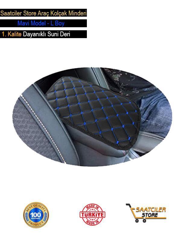 Desingonb Mazda Mx5 İle Uyumlu Deri Oto Kolçak Kılıfı Örtüsü Capitone Süngerli Mavi Nakışlı - Image 1
