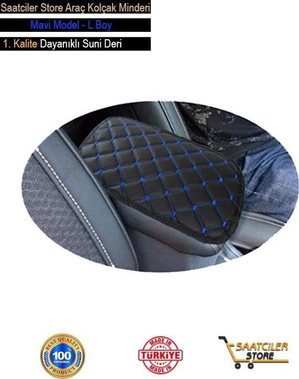 Desingonb Mazda Mx5 İle Uyumlu Deri Oto Kolçak Kılıfı Örtüsü Capitone Süngerli Mavi Nakışlı - Image 1