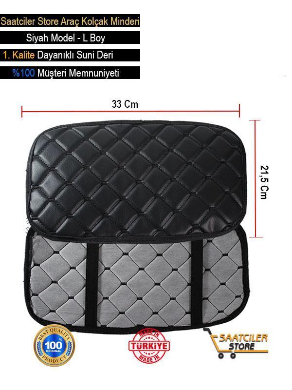 Desingonb Smart Forfour İle Uyumlu Deri Oto Kolçak Kılıfı Örtüsü Capitone Süngerli Siyah Nakışlı - Image 1
