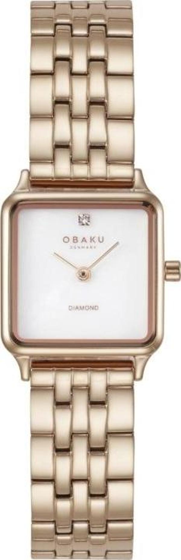 Obaku Denmark V301LXVWSV Quartz Çelik Rose Beyaz Kadran Safir cam 23 mm Kadın Kol Saati - Image 1