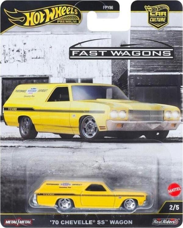 Hot Wheels Premium Fast Wagons - '70 Chevelle SS Wagon Vehicle - Sarı (1/64) - Image 1