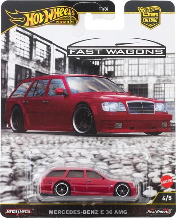 Hot Wheels Premium Fast Wagons - Mercedes-Benz E 36 AMG - Kırmızı (1/64) - Image 1