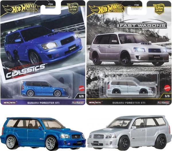 Hot Wheels Premium Subaru Set - Subaru Forester STI Mavi & Gri (1/64) - Image 1