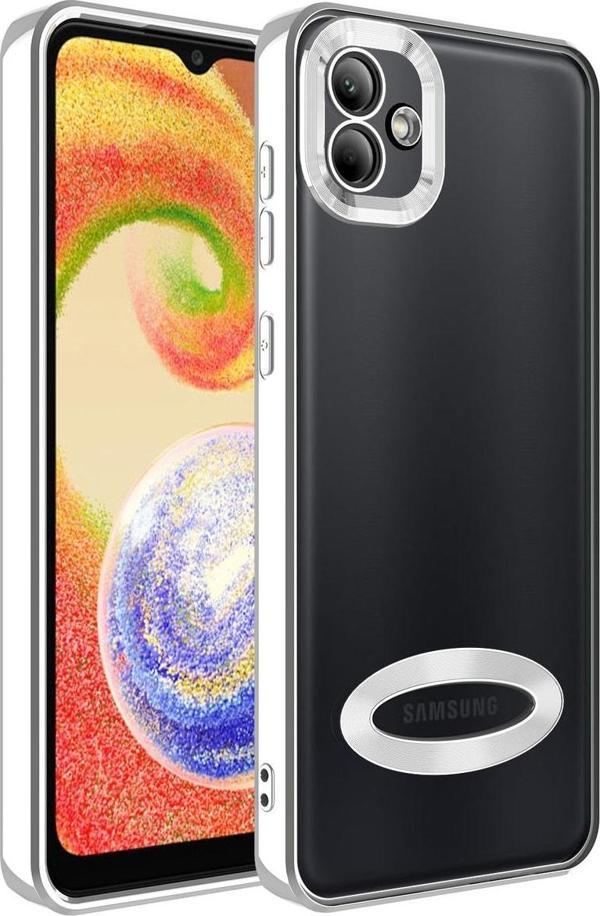 Coverzone Galaxy A04 Ile Uyumlu Kılıf Kamera Korumalı Logo Gösteren Colored Z-omega Kapak Gold - Image 1