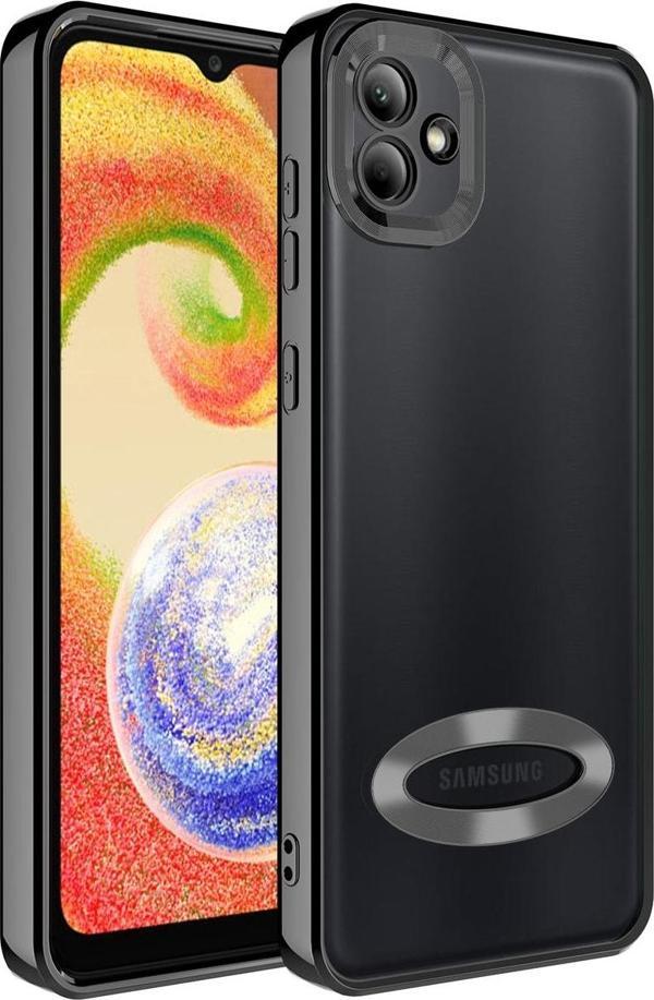 Coverzone Galaxy A04 Ile Uyumlu Kılıf Kamera Korumalı Logo Gösteren Colored Z-omega Kapak Siyah - Image 1