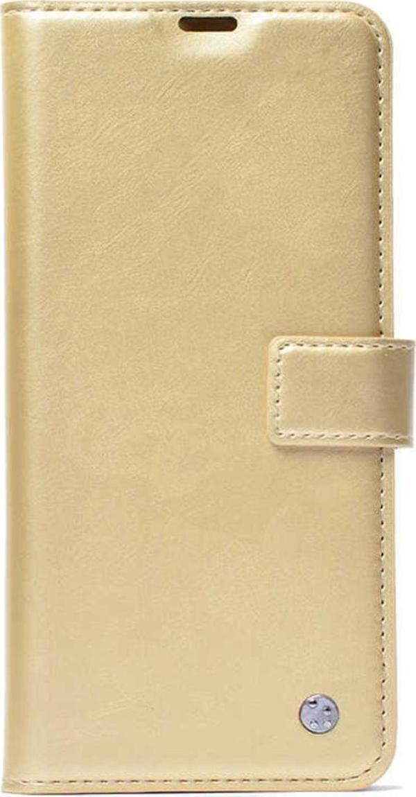 Coverzone Galaxy A04 Ile Uyumlu Kılıf Kar Deluxe Kapaklı Kılıf Gold - Image 1