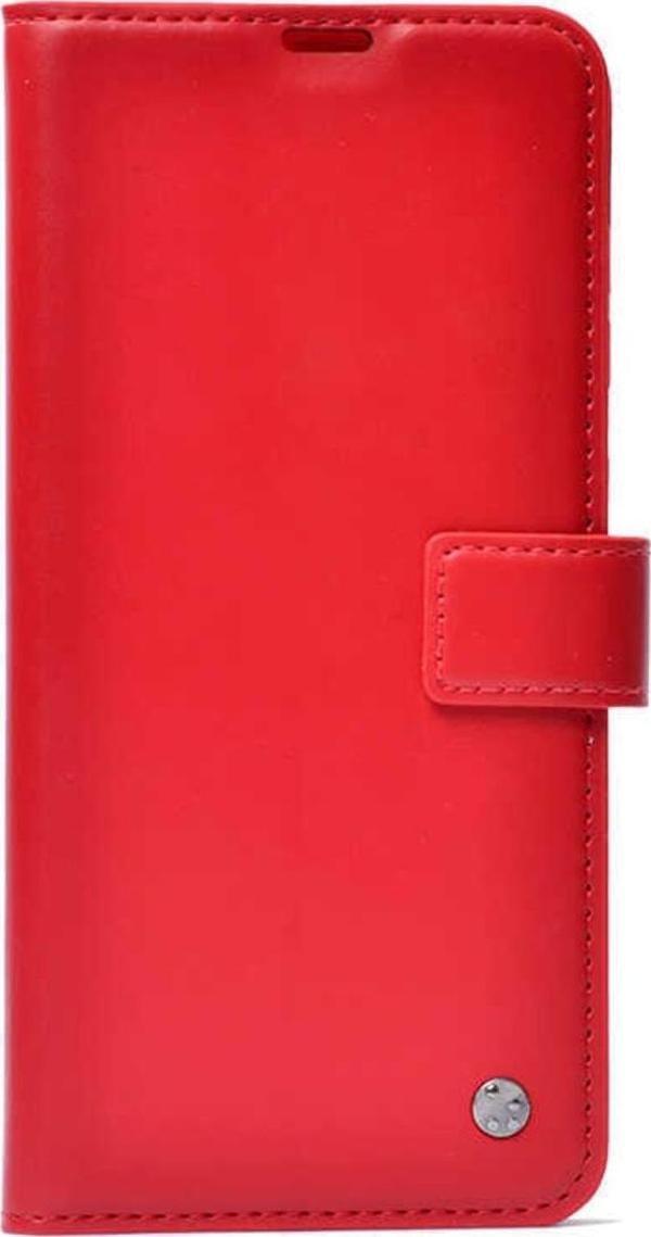 Coverzone Galaxy A04 Ile Uyumlu Kılıf Kar Deluxe Kapaklı Kılıf Kırmızı - Image 1