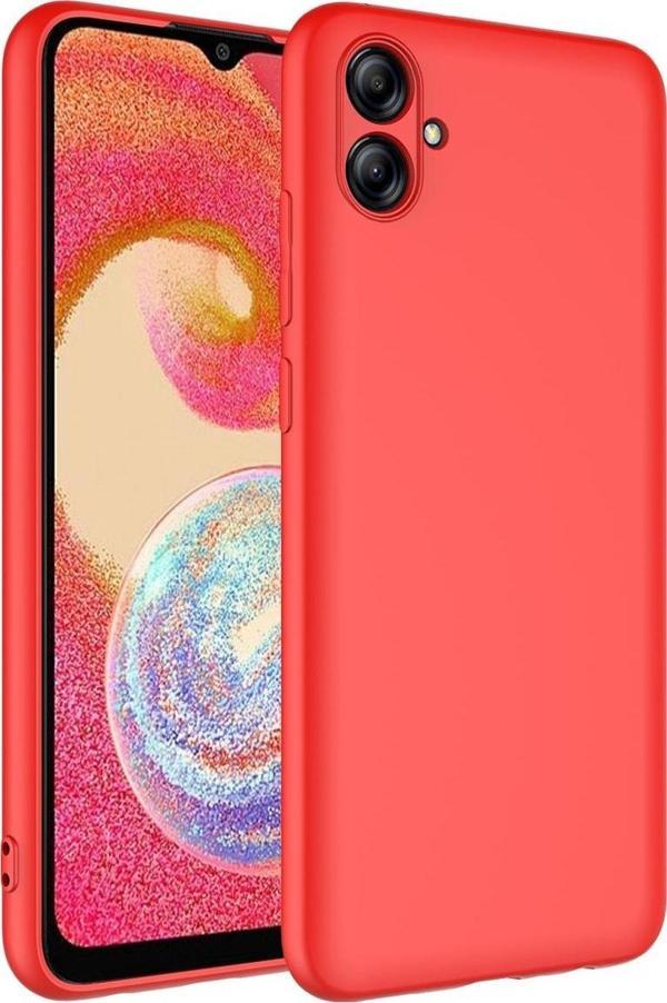 Coverzone Galaxy A04e Ile Uyumlu Kılıf Kadife Iç Yüzey Silikon Z-mara Lansman Vieri Kılıf Kırmızı - Image 1