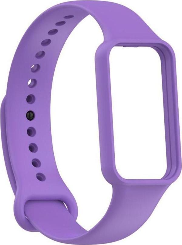 Coverzone Amazfit Band 7 Ile Uyumlu Kayış Spor Saat Düz Tinta Unita Kayış Mor - Image 1