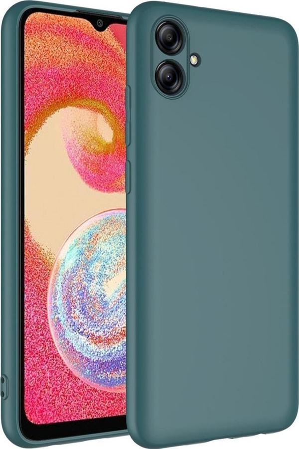 Coverzone Galaxy A04e Ile Uyumlu Kılıf Kadife Iç Yüzey Silikon Z-mara Lansman Vieri Kılıf Koyu Yeşil - Image 1